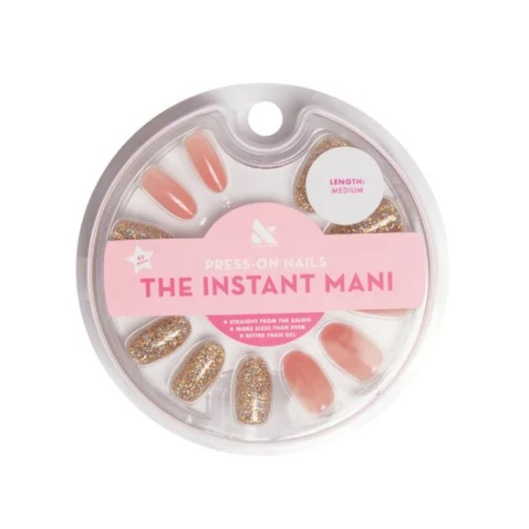 Press-on Artificial Nails Other - Olive & June Press-on Artificial Nails, Oval Medium, Glitter Party, Pink, 42 Ct